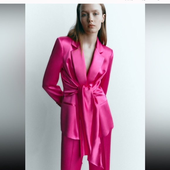 Pink zara blazer w/ shoulder pads - Picture 2 of 2